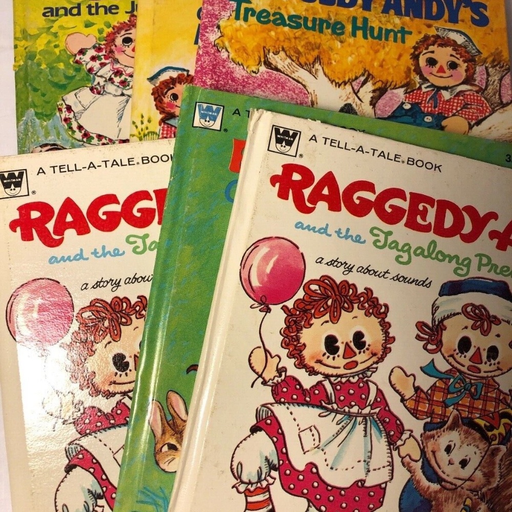 Vintage, A Tell-a-tale Book, Raggedy Ann & Andy's books lot of 5